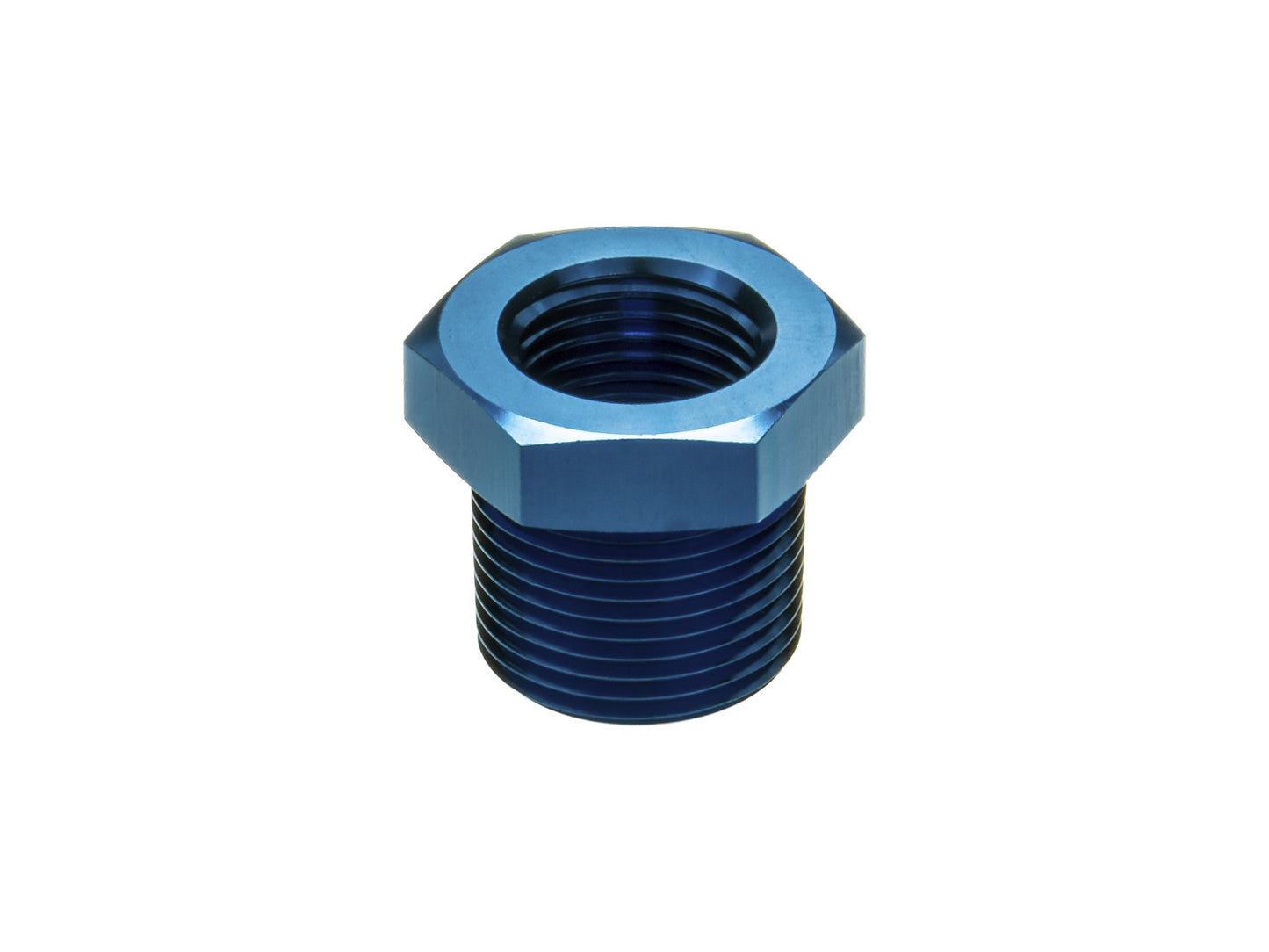 Adaptador Reductor de Tubería Azul 1/2 NPT Macho a 1/8 NPT Hembra - Imagen 2