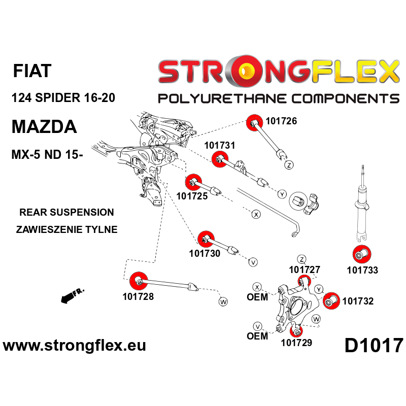 106187A: Kit silentblocks suspensión trasera SPORT Mazda MX-5 IV (15-) ND / Fiat 124 Spider II (16-20) - Imagen 2