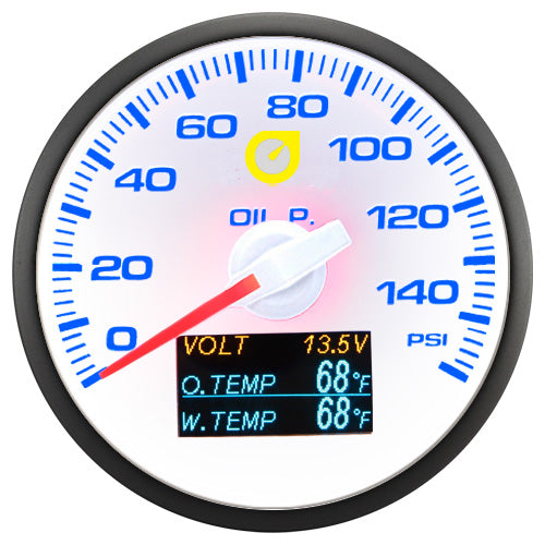 Auto Gauge 60mm - Manómetro 4 en 1 Presión Aceite, Voltaje, Agua y Temperatura Aceite