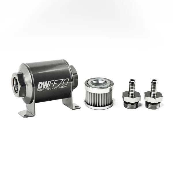 Kit De Filtro De Combustible En Línea DeatschWerks, Púas 5/16 In, 5 Micras, 70 mm