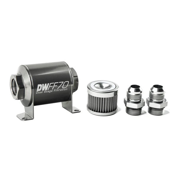 Kit De Filtro De Combustible En Línea DeatschWerks -10AN 40 Micras 70mm