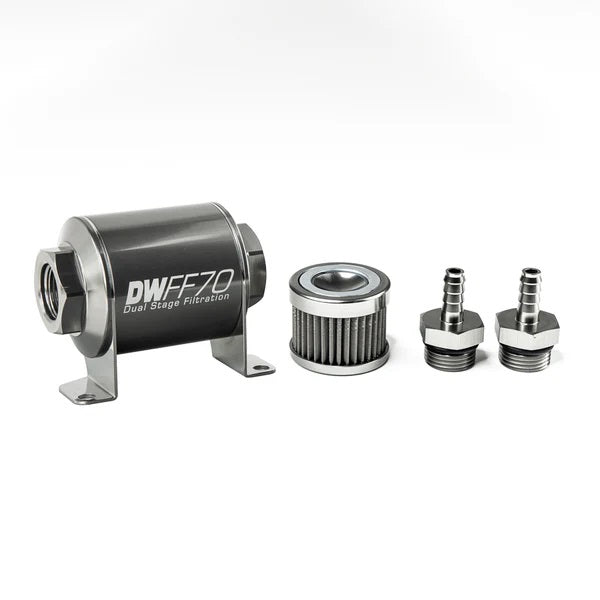 DeatschWerks Kit Filtro Combustible En Línea 5/16IN 40 Micras 70mm