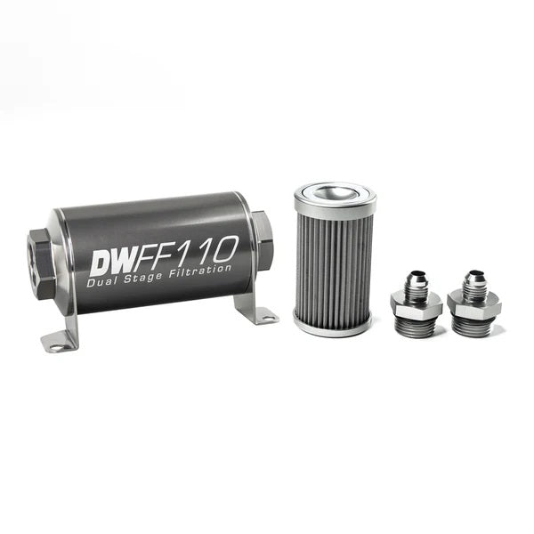 Kit De Filtro De Combustible En Línea DeatschWerks -6AN 40 Micras 110mm
