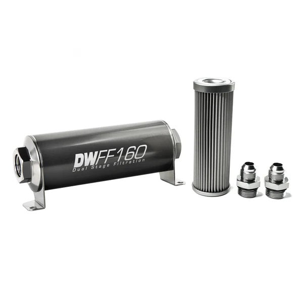 Kit De Filtro De Combustible En Línea DeatschWerks -8AN 10 Micras 160mm