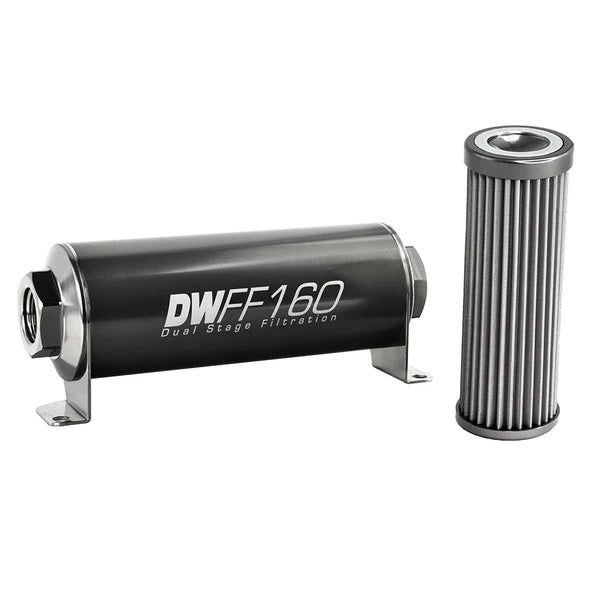 Kit De Filtro De Combustible En Línea DeatschWerks -10AN Hembra 40 Micras 160mm