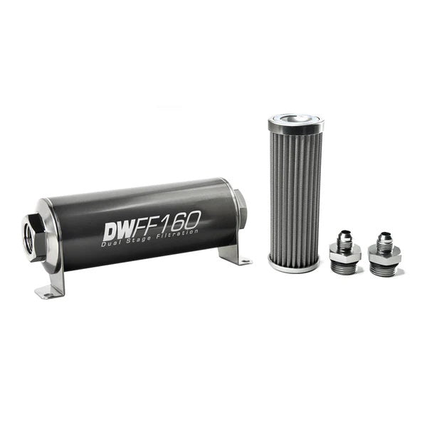 Kit Filtro Combustible En Línea DeatschWerks -6AN 100Micron 160mm