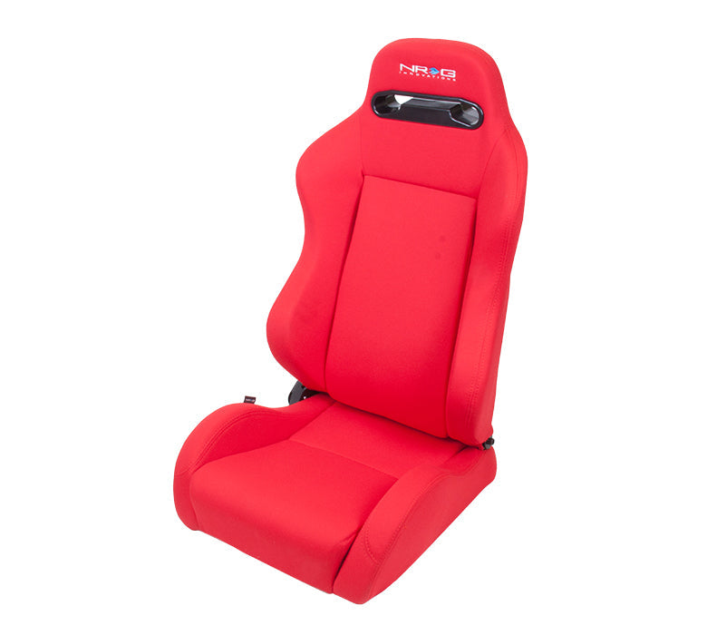 ASIENTO RACING RECLINABLE TELA COSTURAS ROJAS NRG