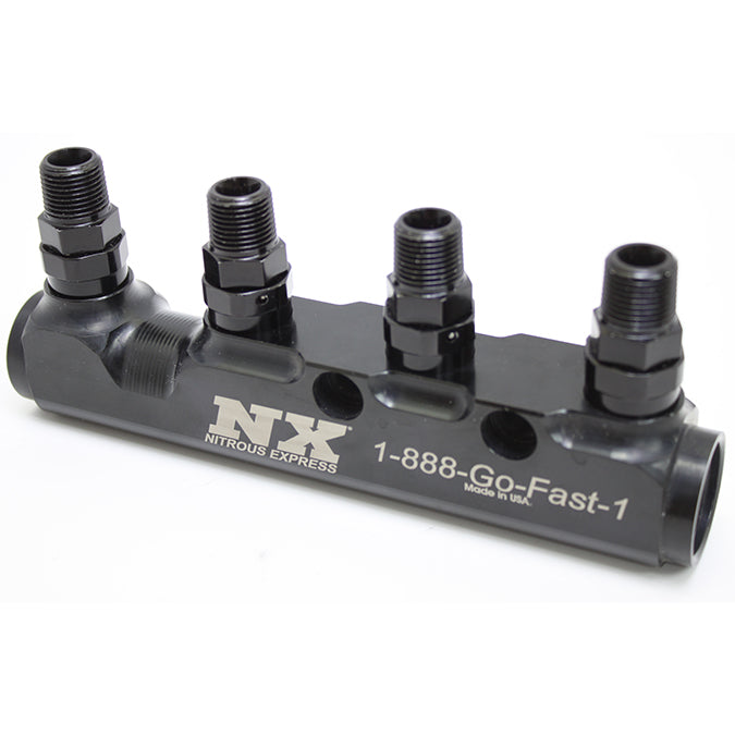 Distribuidor de Combustible 4 Salidas con Racores Nitrous Express NX 15844