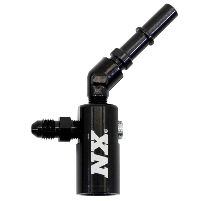 Adaptador Billet Línea Combustible 3/8-10mm 45° Nitrous Express NX 16185-45