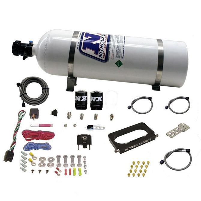 Sistema Nitroso 4 Válvulas - Mariposa Monopaleta Ford Nitrous Express NX 20950-15 con Botella 15Lb
