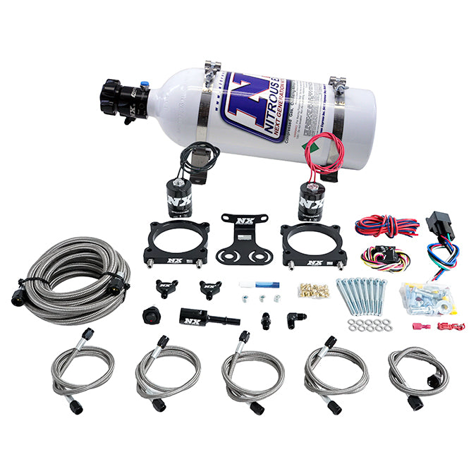 Sistema de Doble Placa de Mariposa con Botella 5Lb Ford Mustang 5.0L 2024+ Nitrous Express NX 20964-05