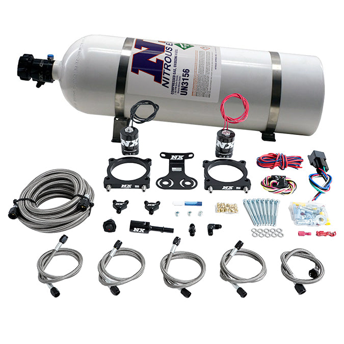 Sistema de Doble Placa para Mariposa con Botella 15Lb Ford Mustang 5.0L 2024+ Nitrous Express NX 20964-15