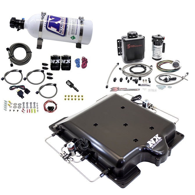 Tapa de Compresor Billet con Nitroso y Agua/Metanol + Botella 5Lb Dodge Hellcat/Demon Nitrous Express NX 20972BMF-05