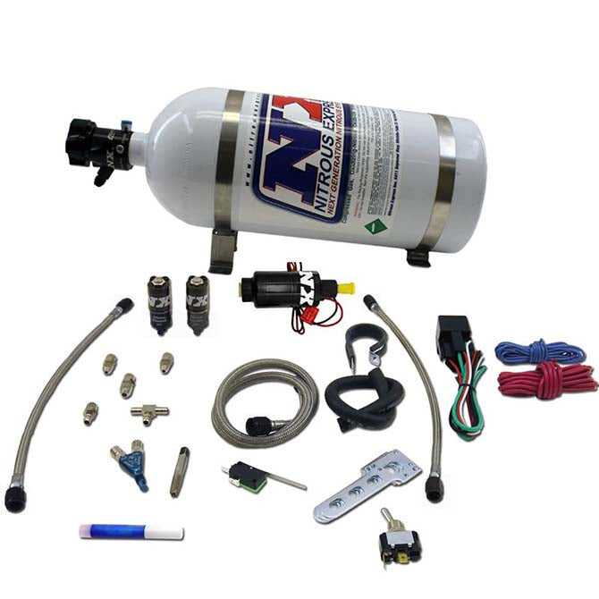 Sistema Nitroso Piranha Inyector Lateral con Botella 5Lb Nitrous Express NX 60014P
