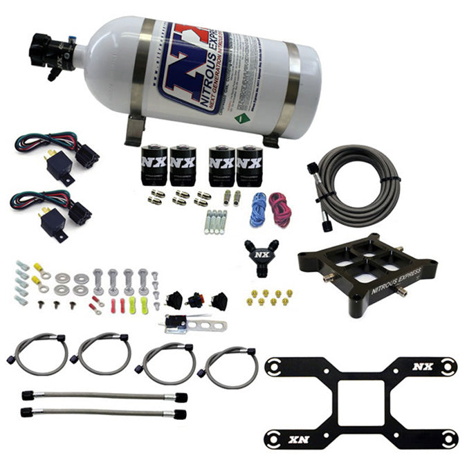 Sistema Barra Transversal Billet 4150 Doble Etapa 100-1000Hp + Botella 10Lb Nitrous Express NX 66042-10