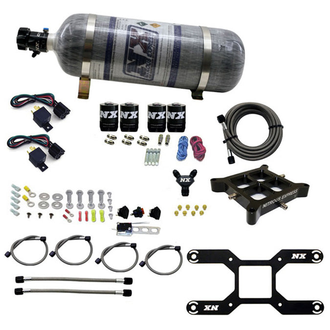 Sistema de Placa Billet Crossbar Dry Quad Stage 100-2000HP Nitrous Express NX 66442-12
