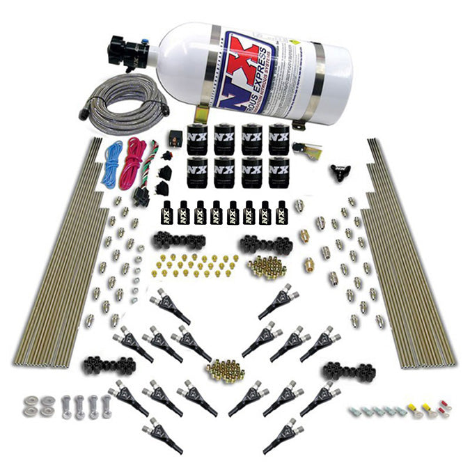 Shark Dual Stage 16 Nzls 200-1200Hp con Botella 10Lb Nitrous Express NX 90008-10