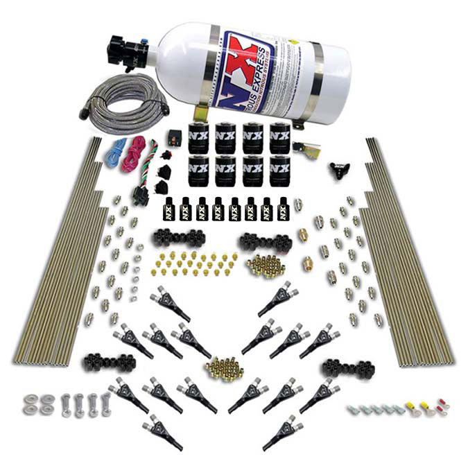 Kit Nitroso NX Shark Dual Stage 16 Nzls 200-1200Hp Botella Carbono 12Lb