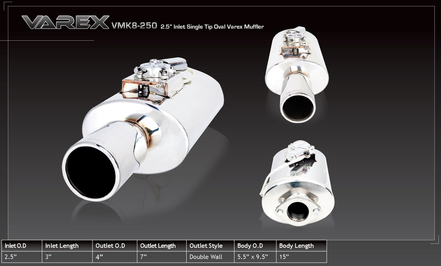 Silenciador Oval XForce Varex 13,97cm x 24,13cm x 38,1cm - Imagen 3