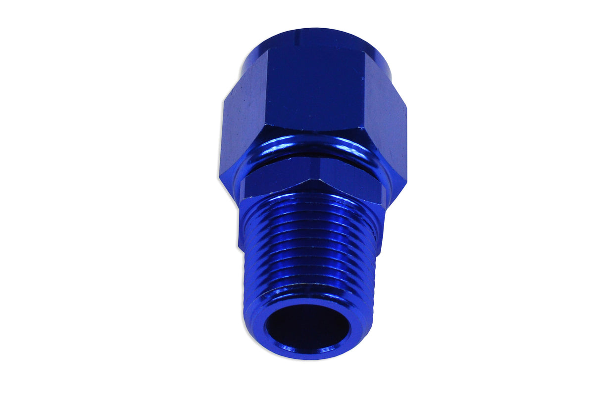 Racor AN-10 AN10 JIC Abocardado a 1/2 NPT Hembra-Macho Recto Azul - Imagen 3