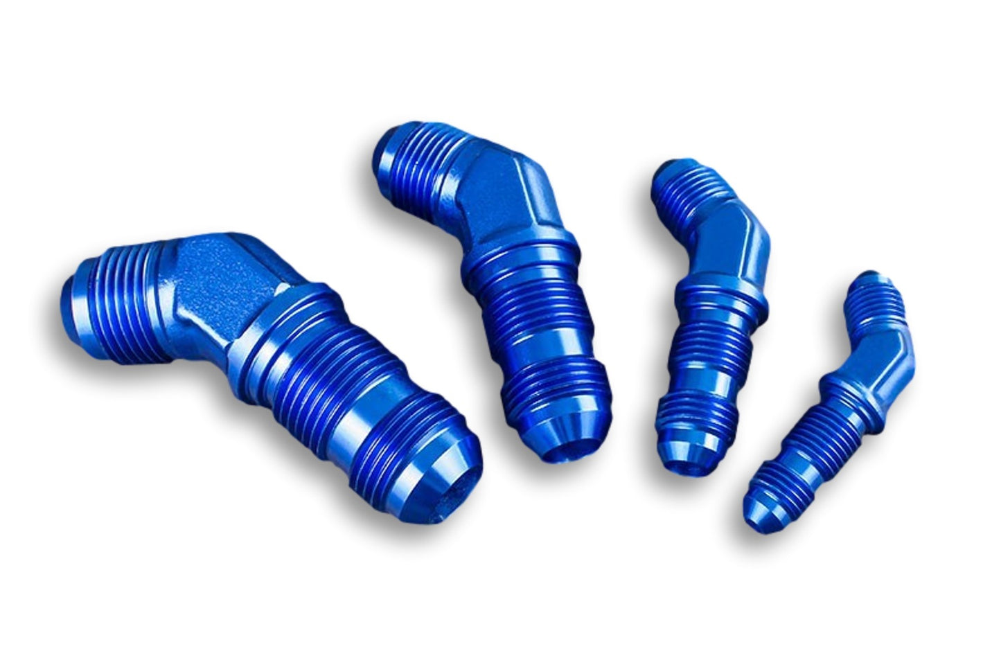 Adaptador AN10 JIC Abocardado 45º Macho Para Manguera Combustible - Azul - Imagen 4