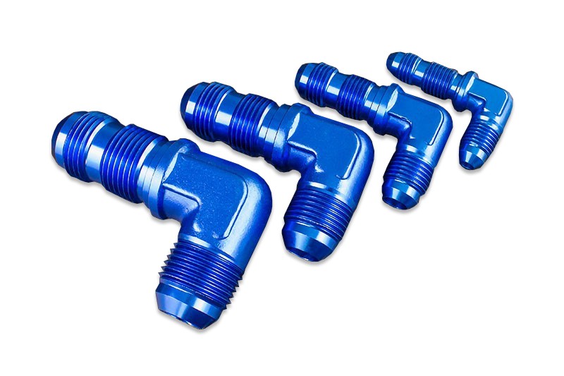 Adaptador AN10 JIC Abocardado 90º Macho para Manguera Combustible - Azul - Imagen 4