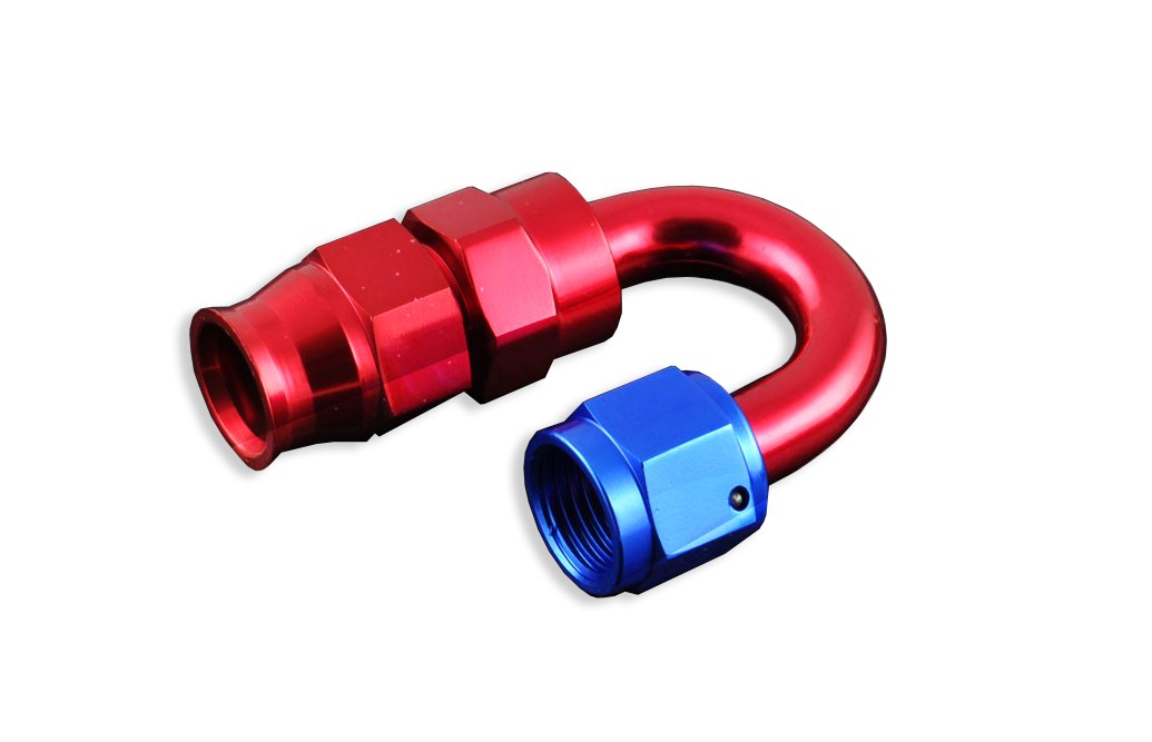 Racor AN -8 AN8 JIC 180º para Manguera de Combustible PTFE Rojo - Imagen 2
