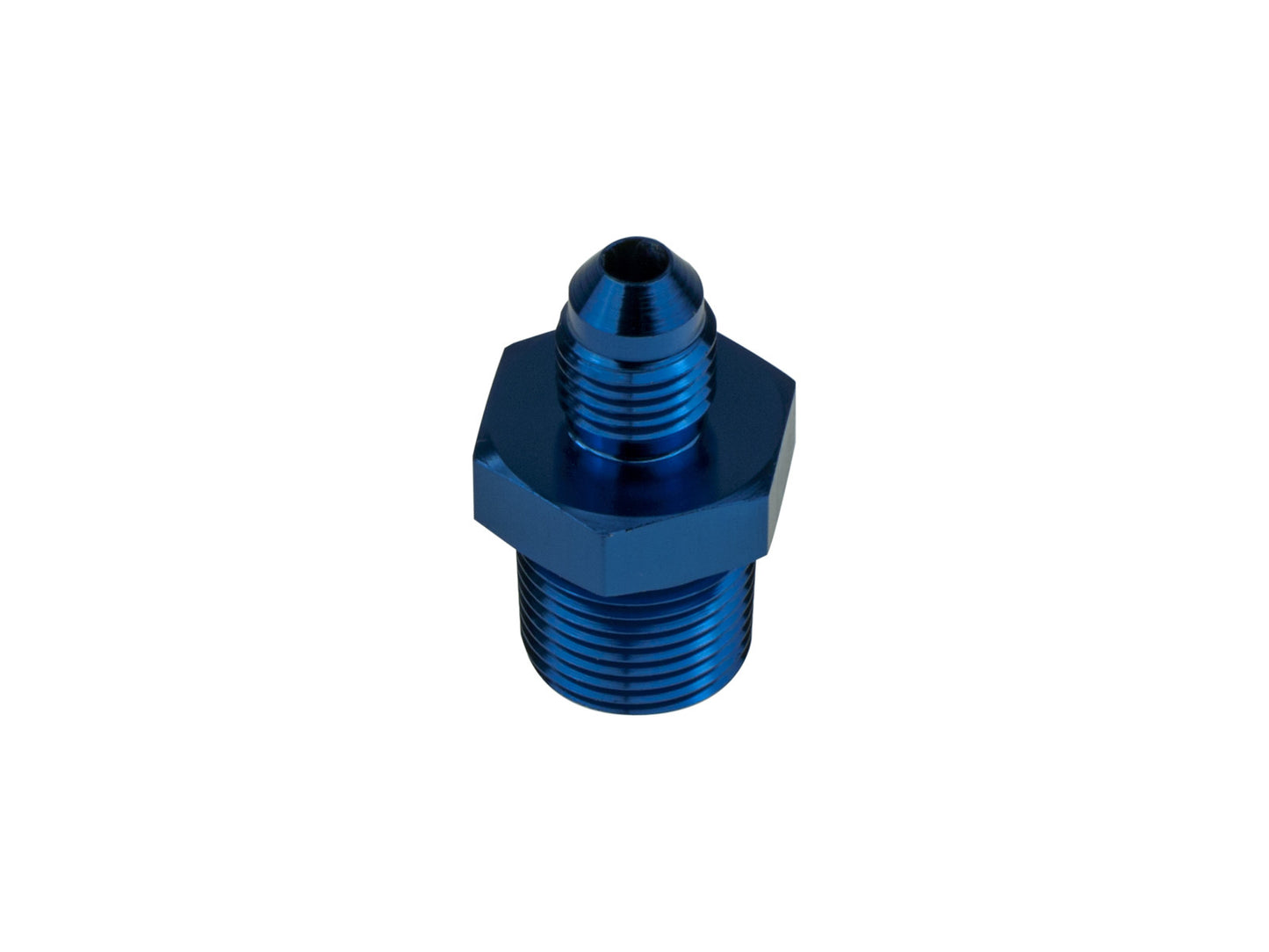 Adaptador Racor Abocardado JIC AN8 a NPT 3/4 Recto, Azul - Imagen 3