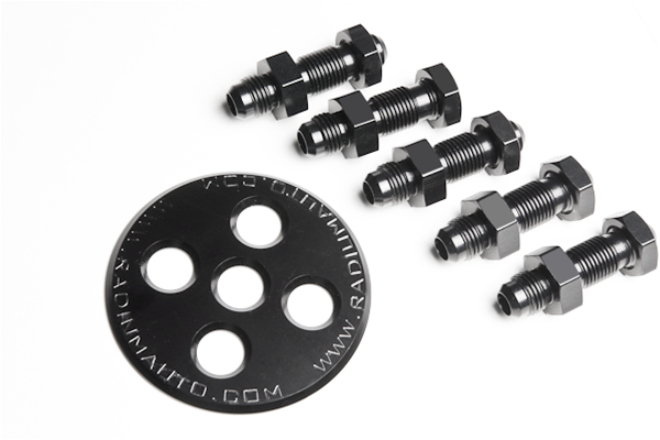 Placa Mamparo 6AN con Racores y Tuercas Radium Engineering