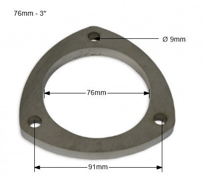 Brida de Escape Acero Inoxidable SS304 3'' - 76mm 3 Tornillos - Imagen 3