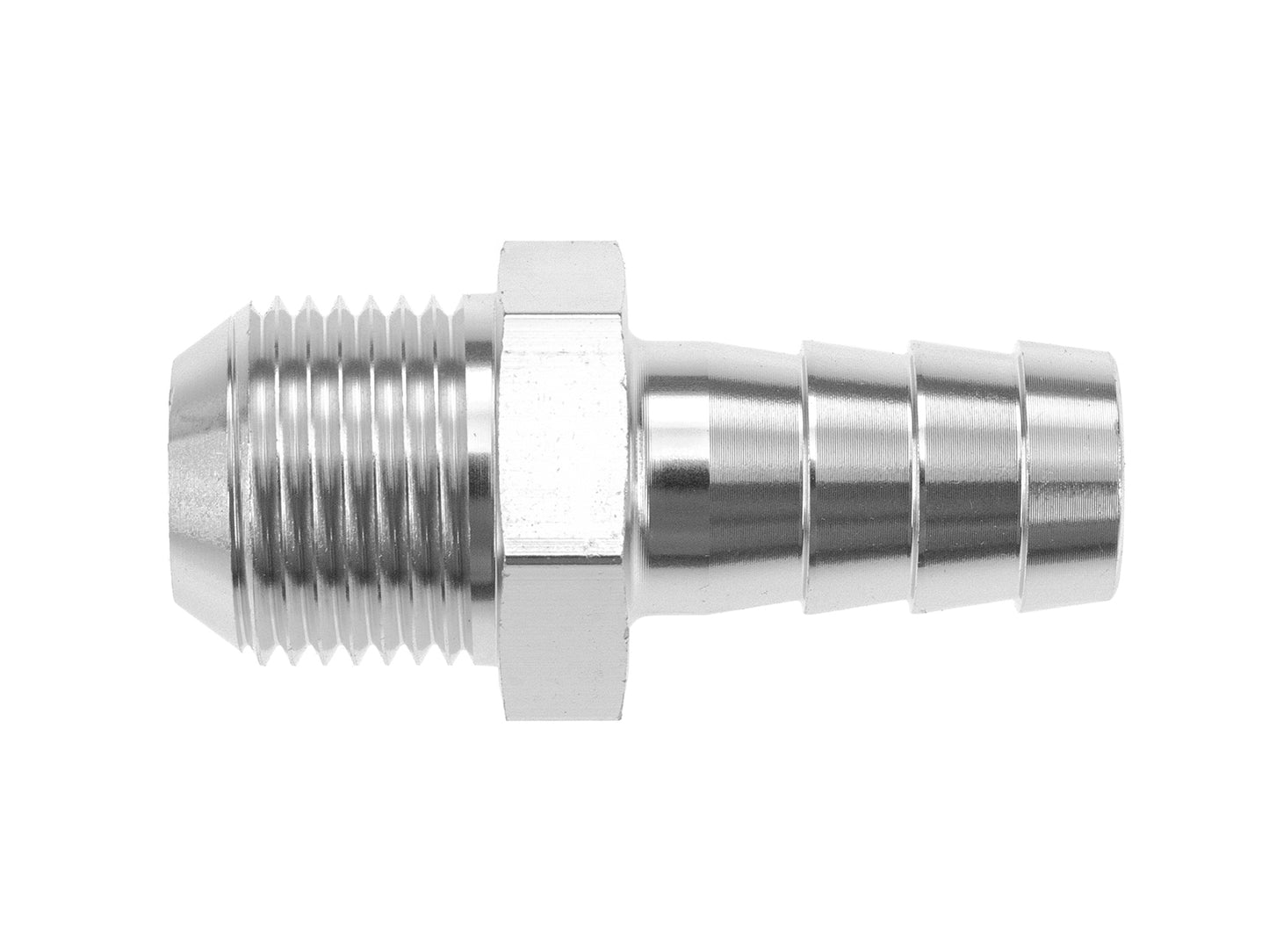 Racor Push-On AN6 a 12mm para Manguera de Combustible, Plata