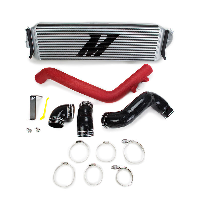 Mishimoto MMINT-CTR-17KSLWRD Intercooler Para Honda Civic Type R 17+ Plata Con Charge Pipes Rojo Arrugado
