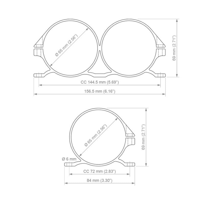 Soporte Universal Nuke Performance 65mm con Inserto Bosch 044 - Imagen 2