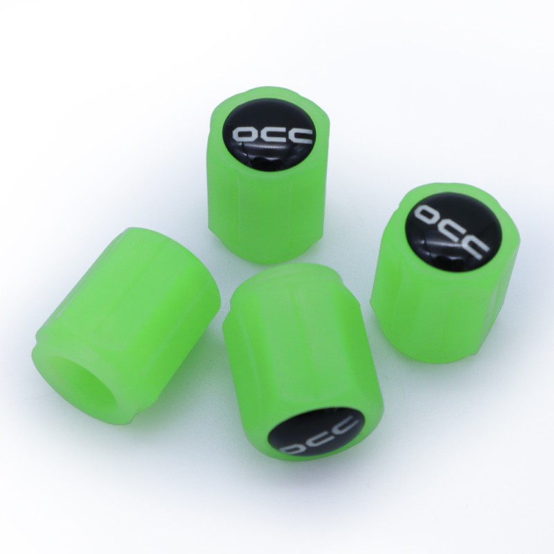 TAPONES VÁLVULA FLUORESCENTES VERDES COCHE