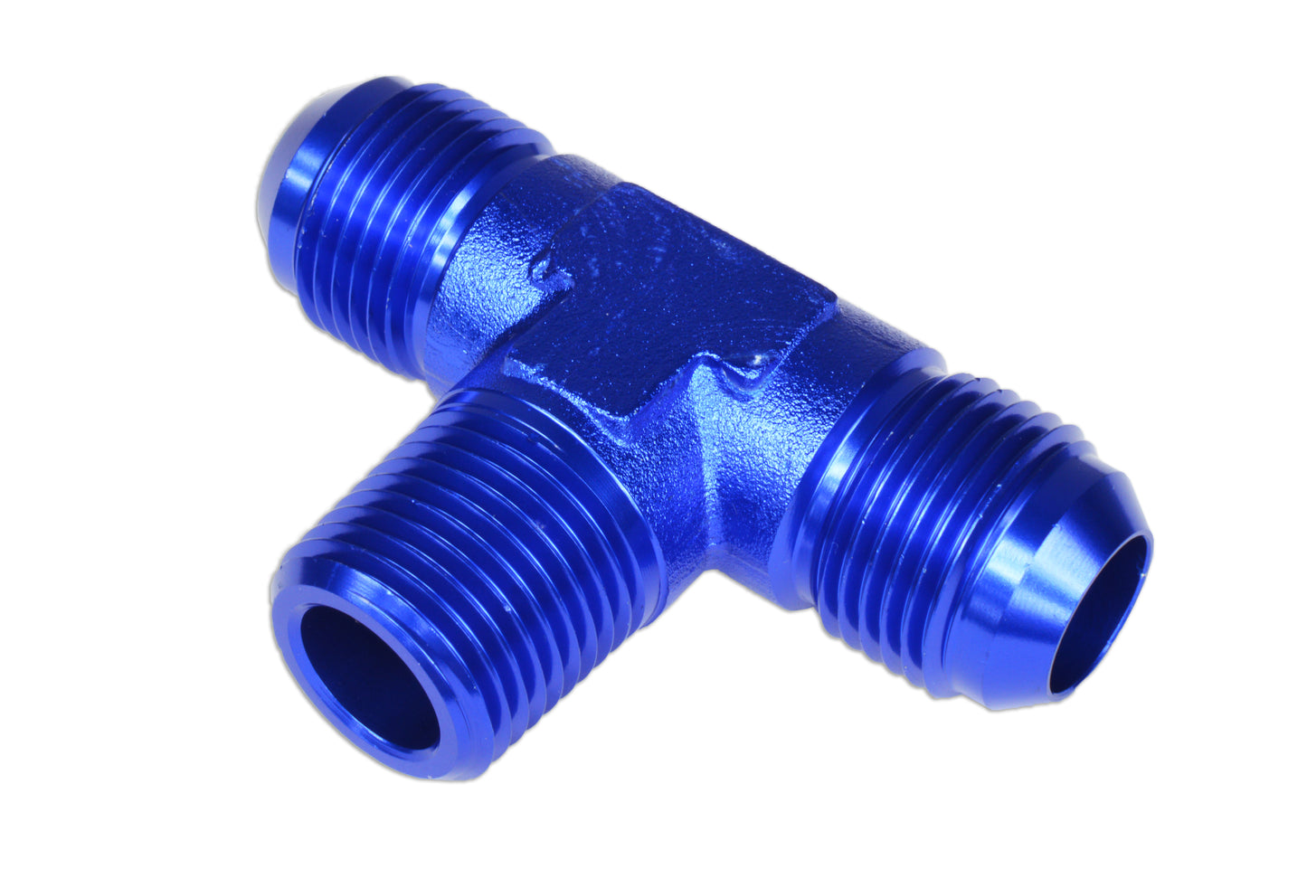 Tee Macho/Macho/Macho AN10-7/8 NPT-AN01 Azul - Imagen 4