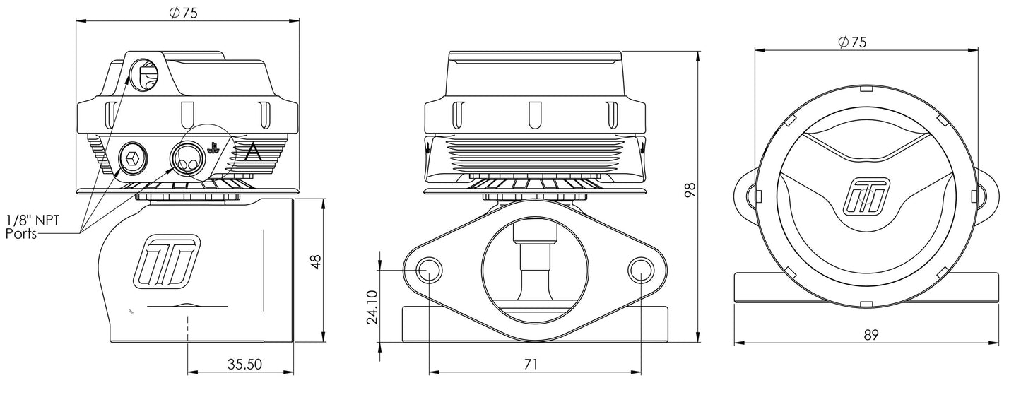 Válvula de Descarga Externa Turbosmart WG38 GenV Ultragate 38 14psi - Imagen 4