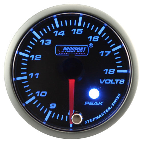 Indicador de Voltaje Prosport Stepper Motor Peak Series 52mm Azul - Imagen 2