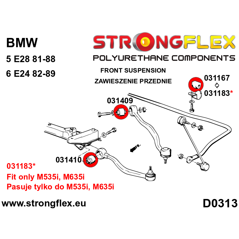 036052A: Kit Completo Silentblocks Suspensión SPORT BMW 5 E28 / 6 E24