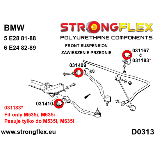 036052A: Kit Completo Silentblocks Suspensión SPORT BMW 5 E28 / 6 E24