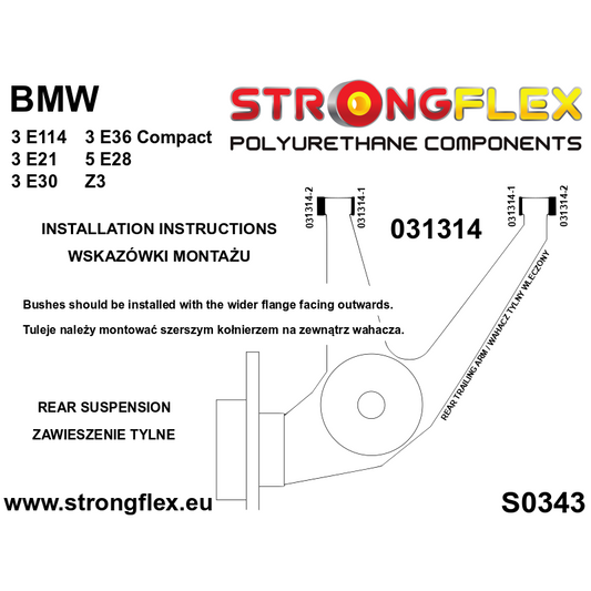 036052B: Kit Completo de Silentblocks de Poliuretano para BMW 5 E28 / 6 E24