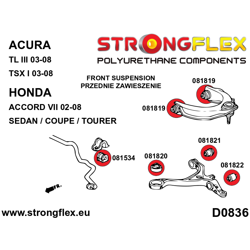 086234A: Kit Completo de Silentblocks de Suspensión SPORT para Honda Accord VII (02-08) Tourer CM - Imagen 5