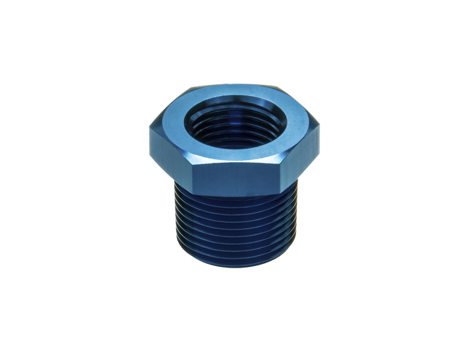 Adaptador Reductor de Tubería Azul 1/2 NPT Macho a 1/8 NPT Hembra - Imagen 2