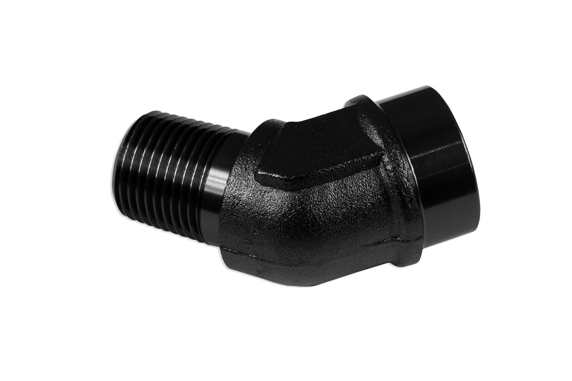 Adaptador 1/2 NPT 45º Hembra-Macho, Racor de Manguera, Negro