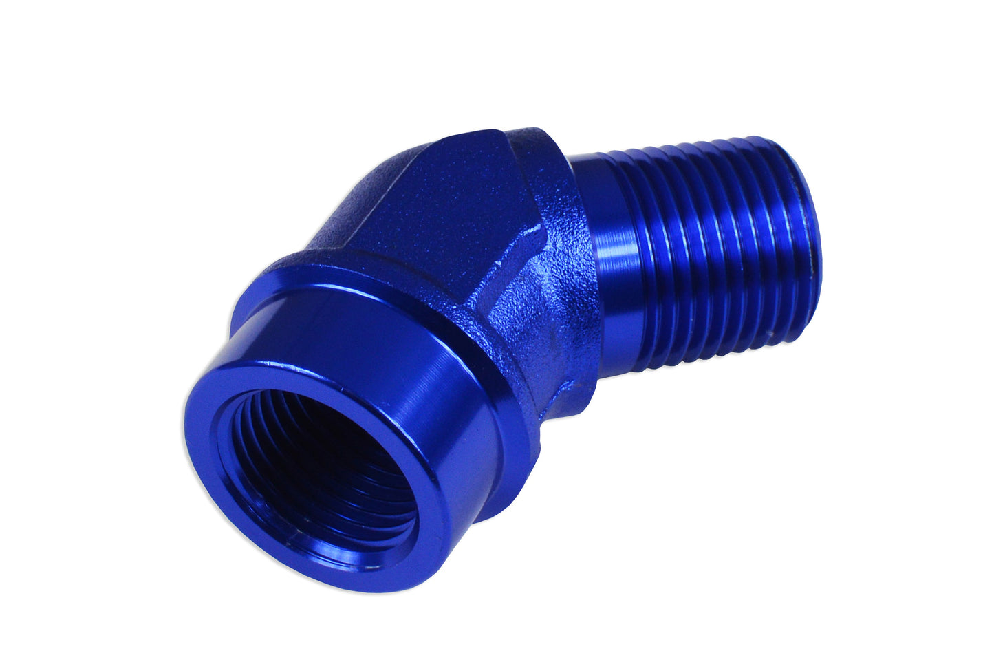 Adaptador 1/2 NPT 45º Hembra-Macho, Racor de Manguera Azul - Imagen 4
