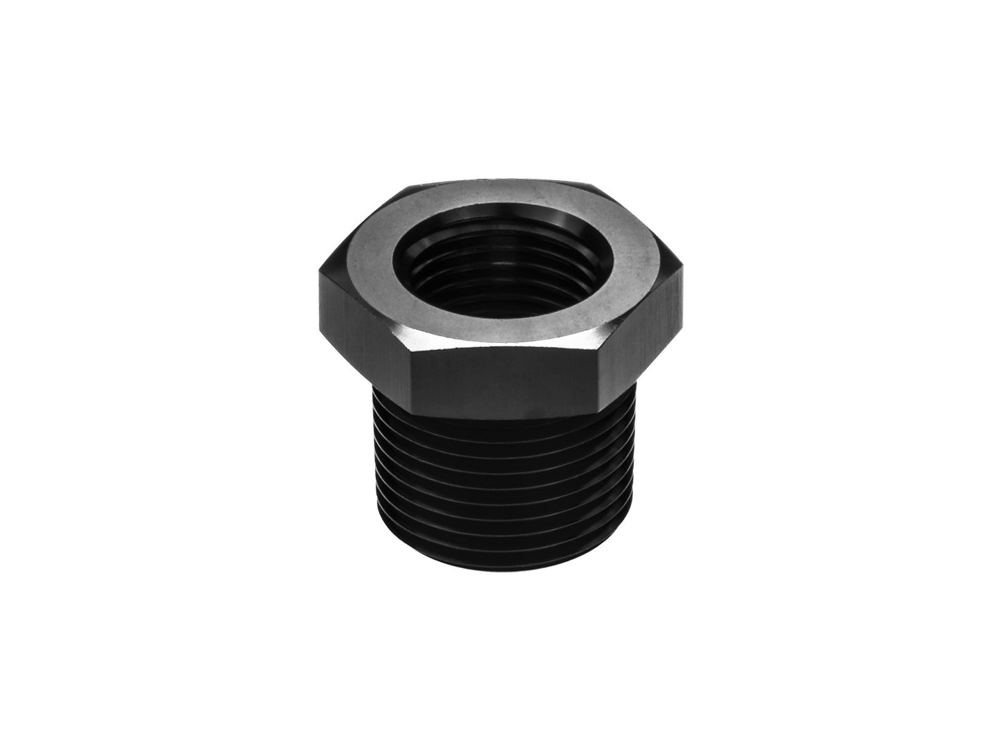 Adaptador Reductor de Tubería, Macho 1/4 NPT a Hembra 1/8 NPT, Negro - Imagen 2