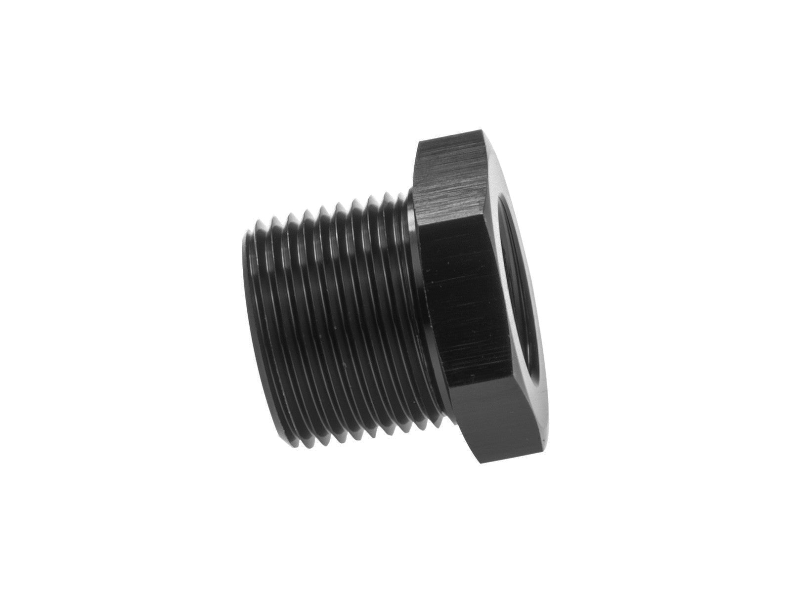 Adaptador Reductor de Tubería, Macho 1/4 NPT a Hembra 1/8 NPT, Negro