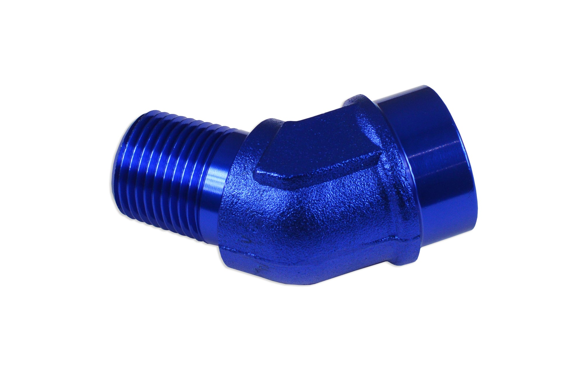 Adaptador 1/4 NPT 45º, Racor de Manguera Hembra-Macho Azul - Imagen 2
