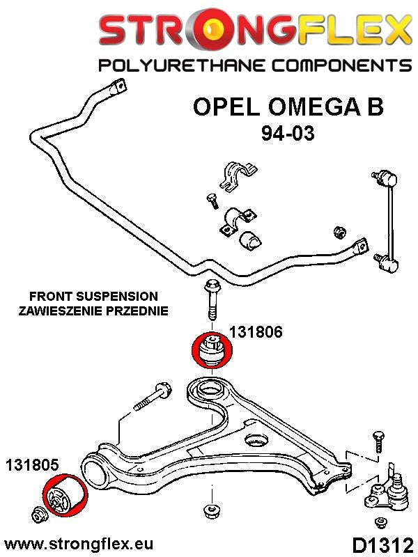 131806A: Casquillo Trasero de Brazo de Suspensión Delantero SPORT