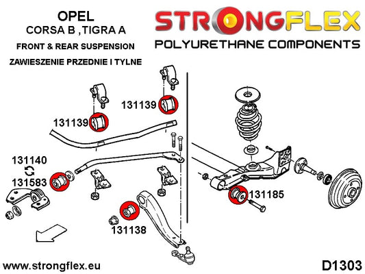 136052A: Kit de silentblocks de suspensión delantera SPORT