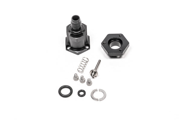 Adaptador Salida Bomba con Válvula Retención 10mm Barb Radium Engineering